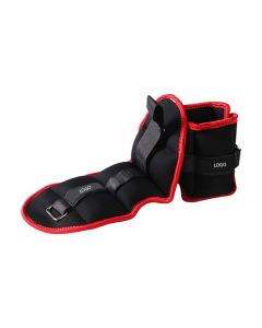 red and black ankle straps for weights