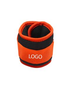 Orange ankle weights with long straps