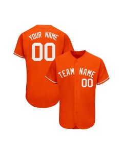 orange custom baseball uniform