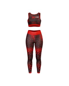 woman fitness wear red color