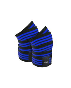 knee wraps for gym with blue lines
