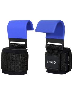 blue lifting straps with hook