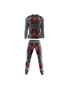 red pattern track suit for men