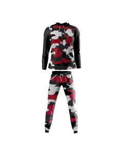 mens camo military track suits red and black