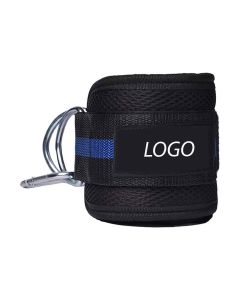blue and black ankle strap