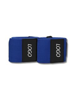 Blue weightlifting wrist wraps